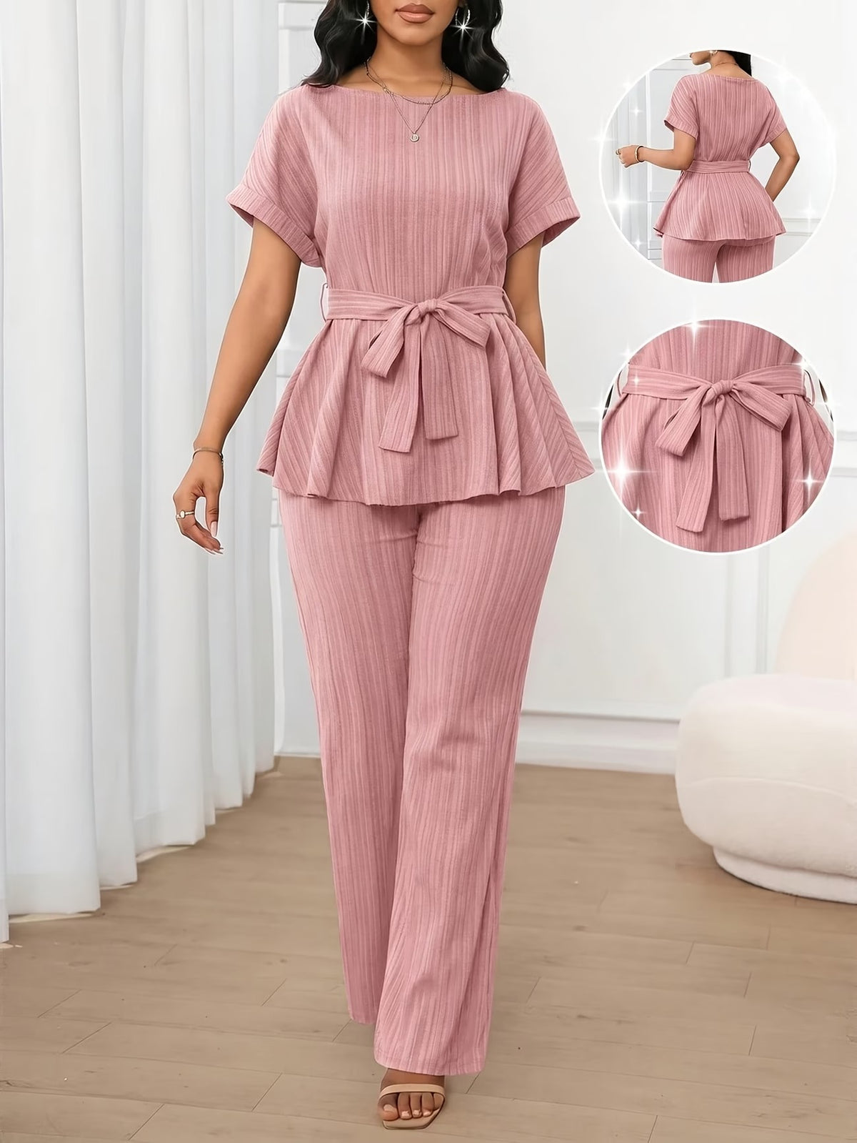 Women’s Loose Straight-Leg Pants Set