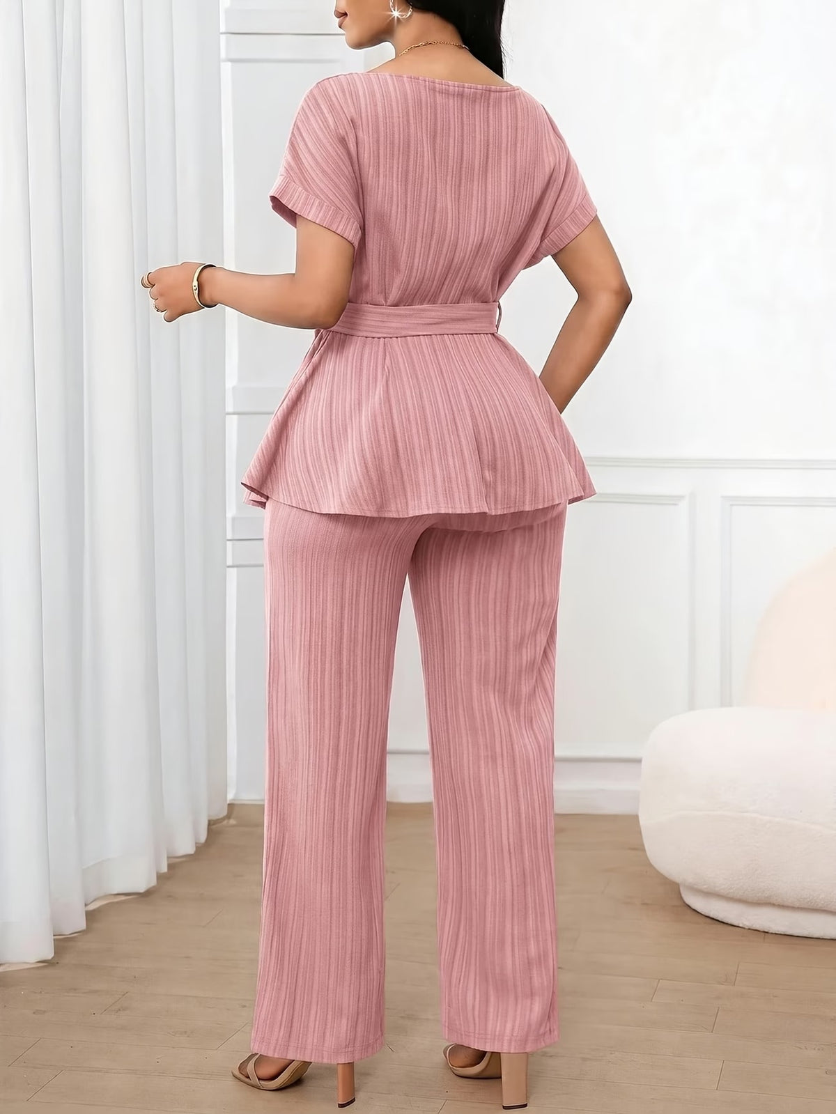 Women’s Loose Straight-Leg Pants Set