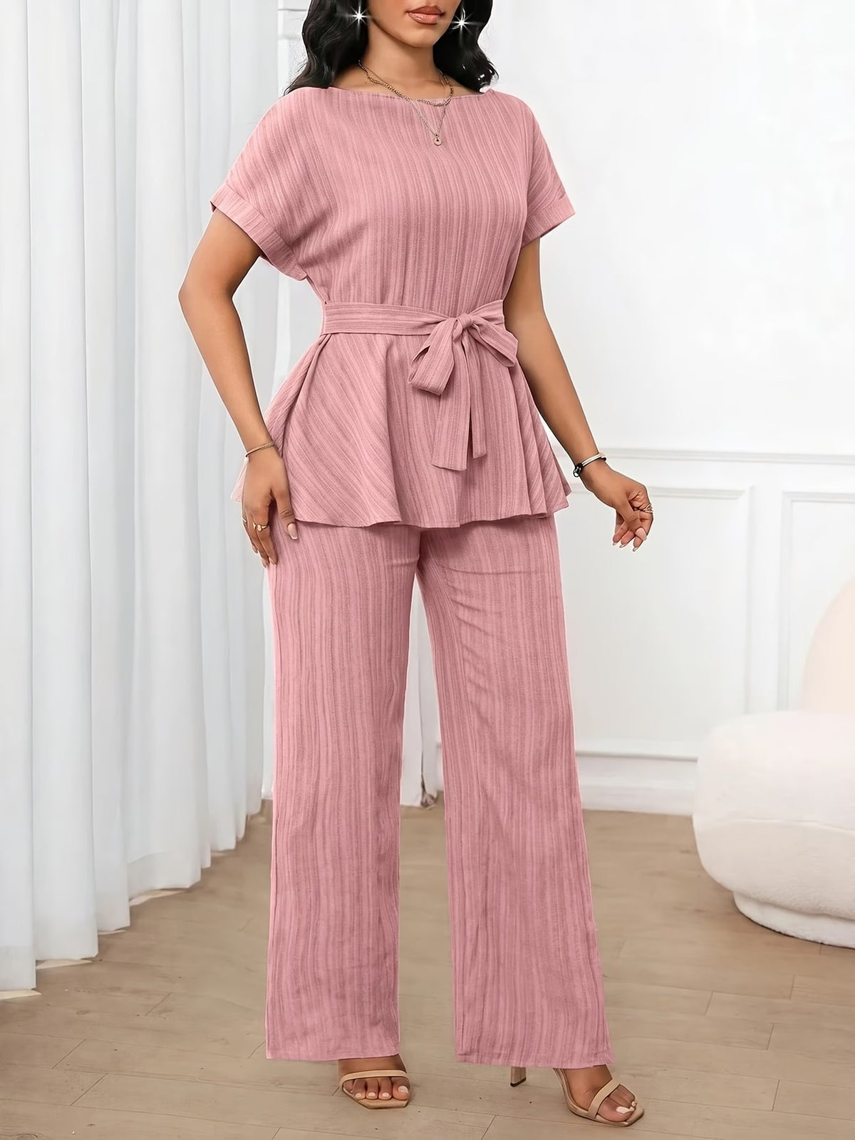 Women’s Loose Straight-Leg Pants Set
