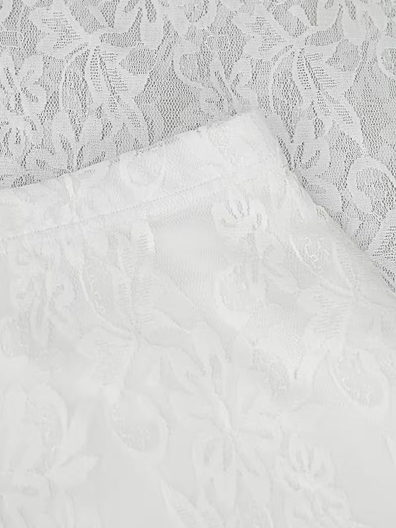 Women’s Elegant Lace Hollow-Out 3-Piece Skirt Set