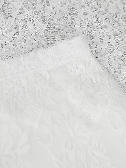 Women’s Elegant Lace Hollow-Out 3-Piece Skirt Set