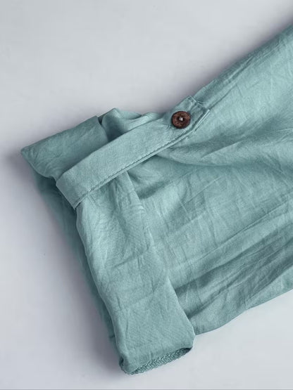 Women’s Loose-Fit Collared Shirt & Trousers Set