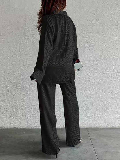 Women’s Stretchy Long-Sleeve Shirt & Pants Set
