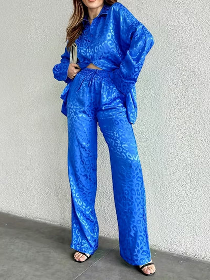 Women’s Stretchy Long-Sleeve Shirt & Pants Set