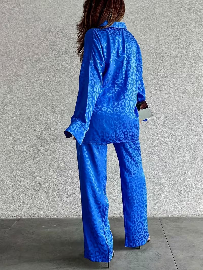 Women’s Stretchy Long-Sleeve Shirt & Pants Set