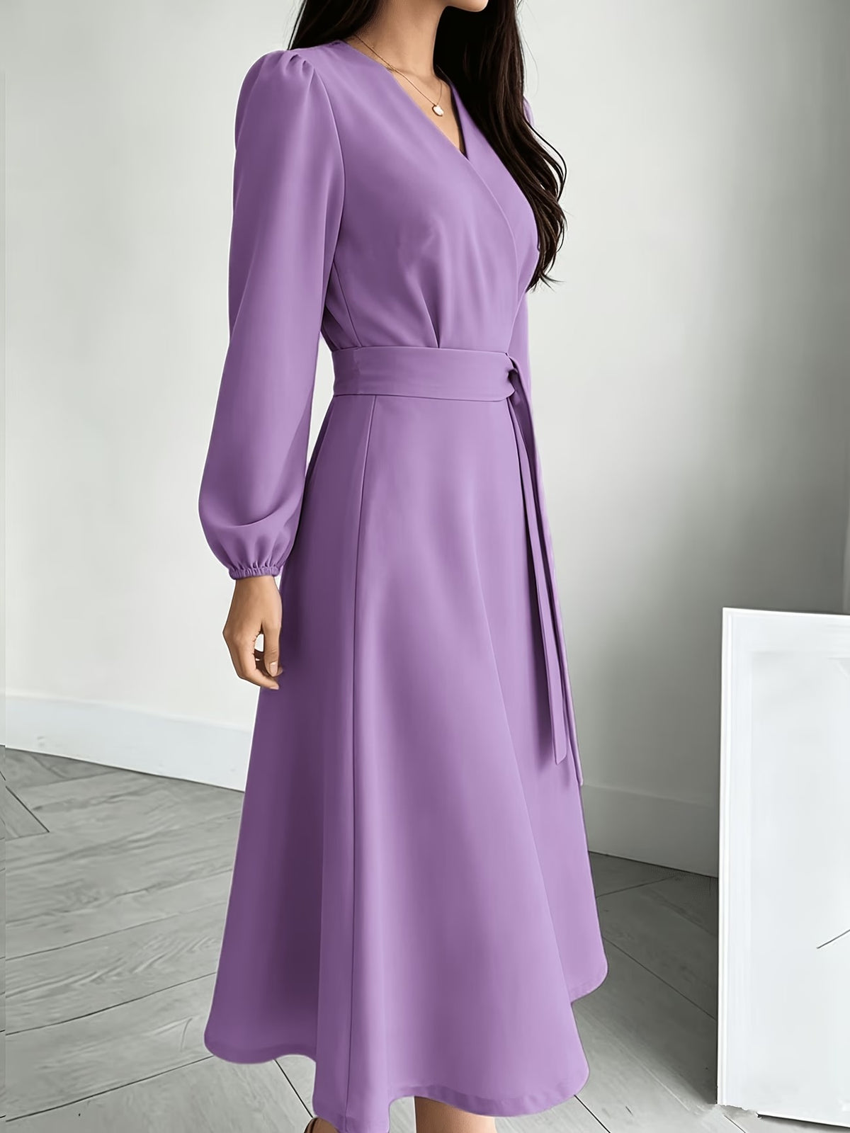 Women’s Breathable V-Neck A-Line Summer Midi Dress
