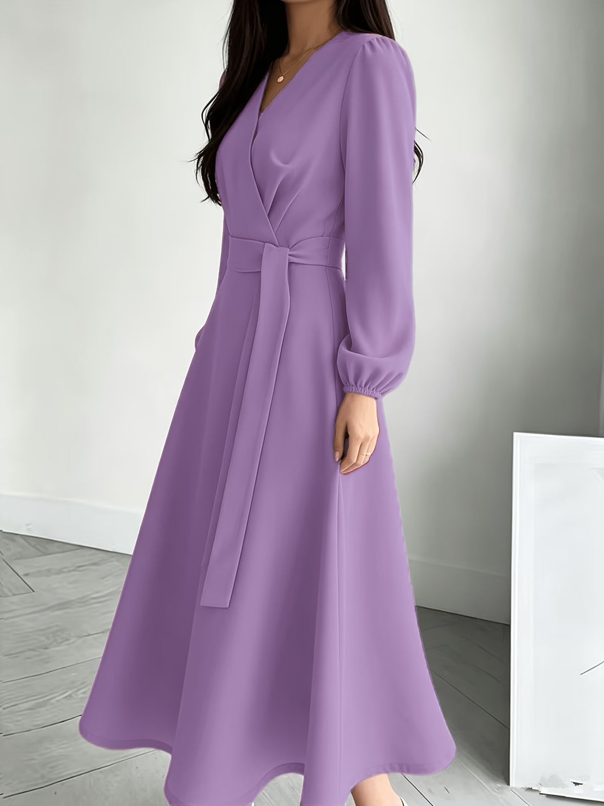 Women’s Breathable V-Neck A-Line Summer Midi Dress