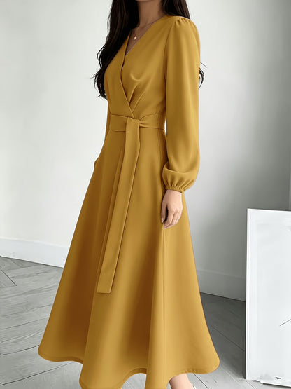 Women’s Breathable V-Neck A-Line Summer Midi Dress