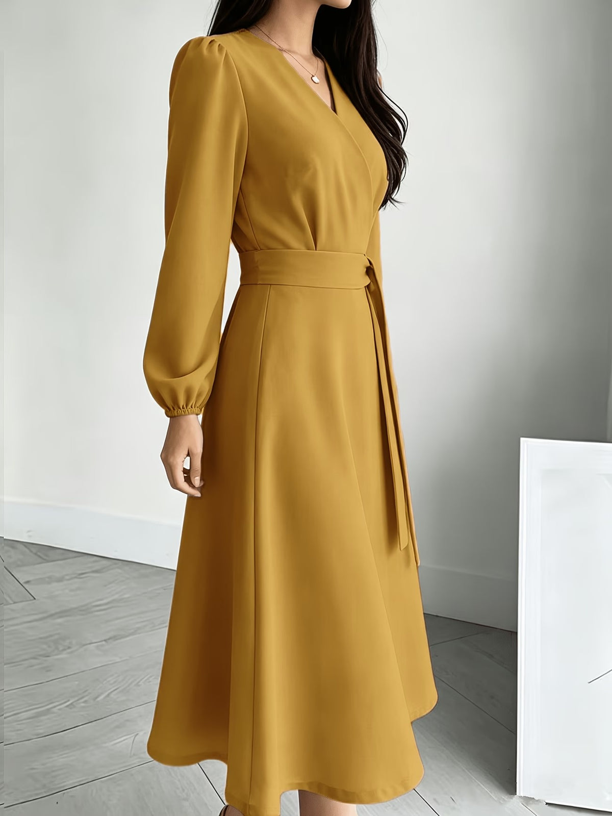 Women’s Breathable V-Neck A-Line Summer Midi Dress