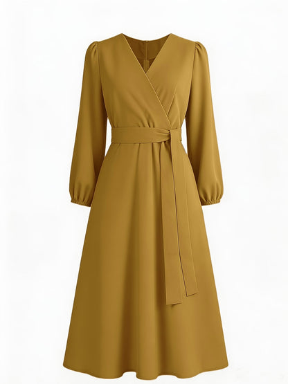 Women’s Breathable V-Neck A-Line Summer Midi Dress