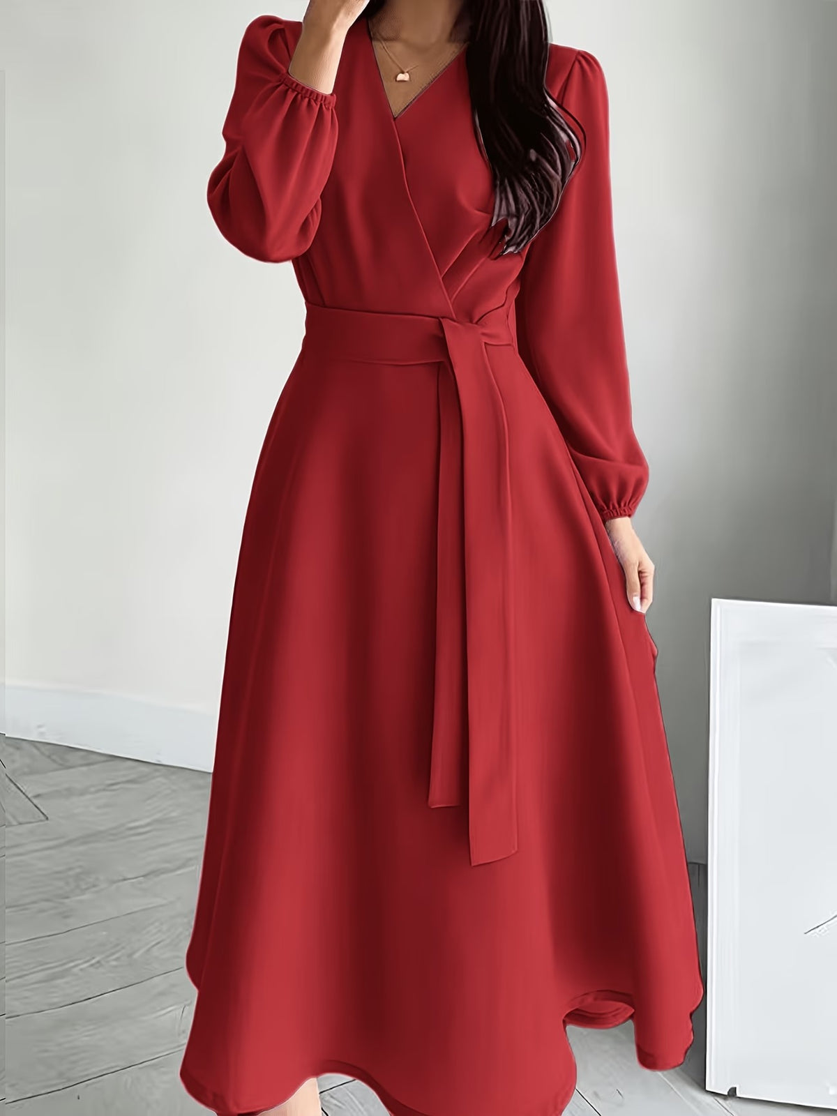 Women’s Breathable V-Neck A-Line Summer Midi Dress