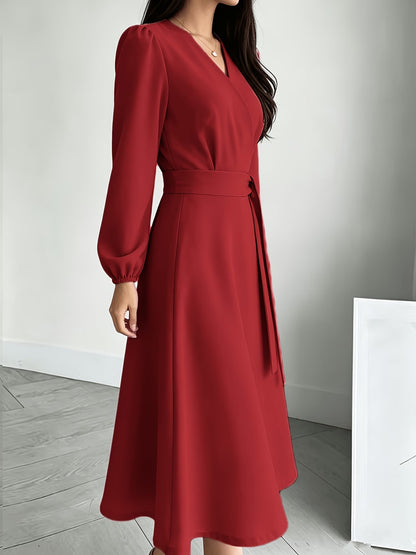 Women’s Breathable V-Neck A-Line Summer Midi Dress