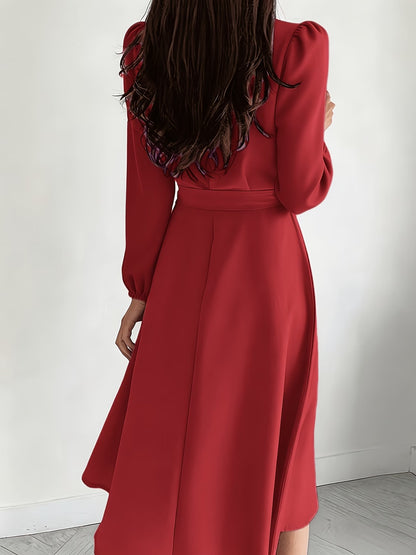 Women’s Breathable V-Neck A-Line Summer Midi Dress