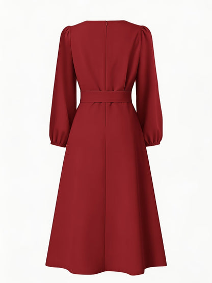 Women’s Breathable V-Neck A-Line Summer Midi Dress