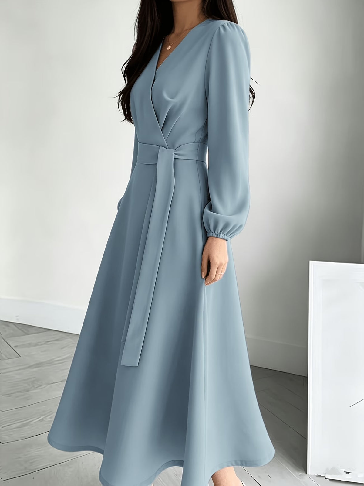 Women’s Breathable V-Neck A-Line Summer Midi Dress