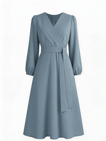 Women’s Breathable V-Neck A-Line Summer Midi Dress