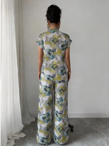 Women’s Stylish Printed Top & Relaxed Pants 2-Piece Set
