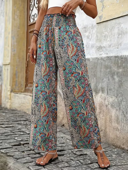 Women’s Paisley Casual Top & Drawstring Waist Pants Set