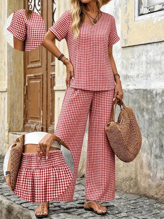 Women’s Paisley Casual Top & Drawstring Waist Pants Set