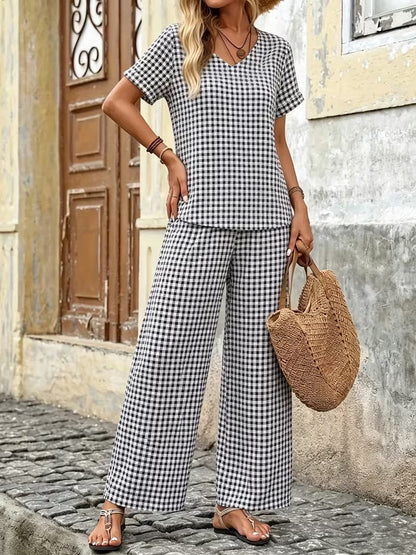 Women’s Paisley Casual Top & Drawstring Waist Pants Set