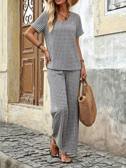 Women’s Paisley Casual Top & Drawstring Waist Pants Set