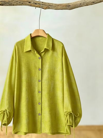 Women’s Long Sleeve Button Shirt & Wide-Leg Pants Set