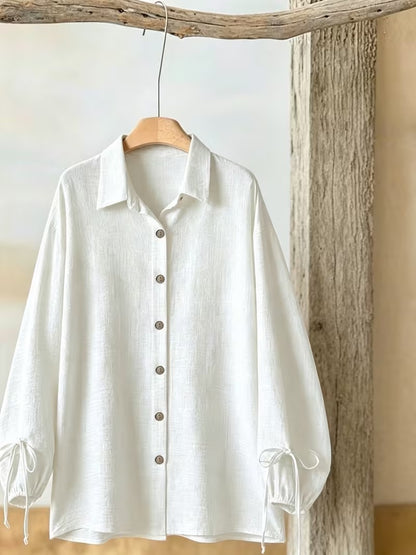 Women’s Long Sleeve Button Shirt & Wide-Leg Pants Set
