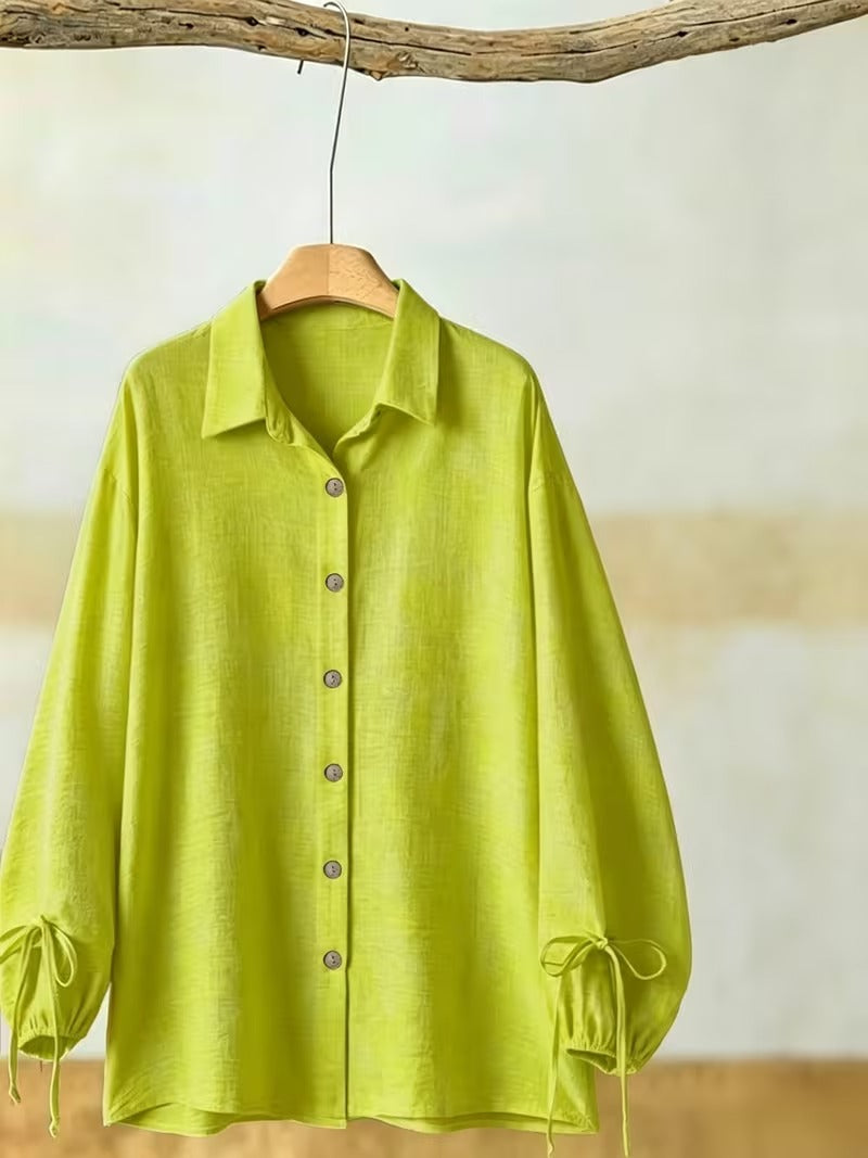 Women’s Long Sleeve Button Shirt & Wide-Leg Pants Set