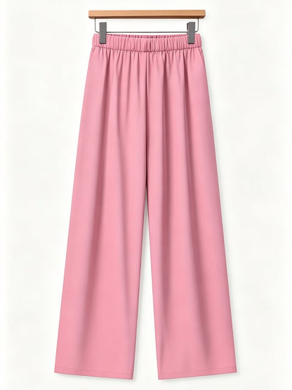 Women’s Lapel Blouse & Loose-Fit Pants 2-Piece Set