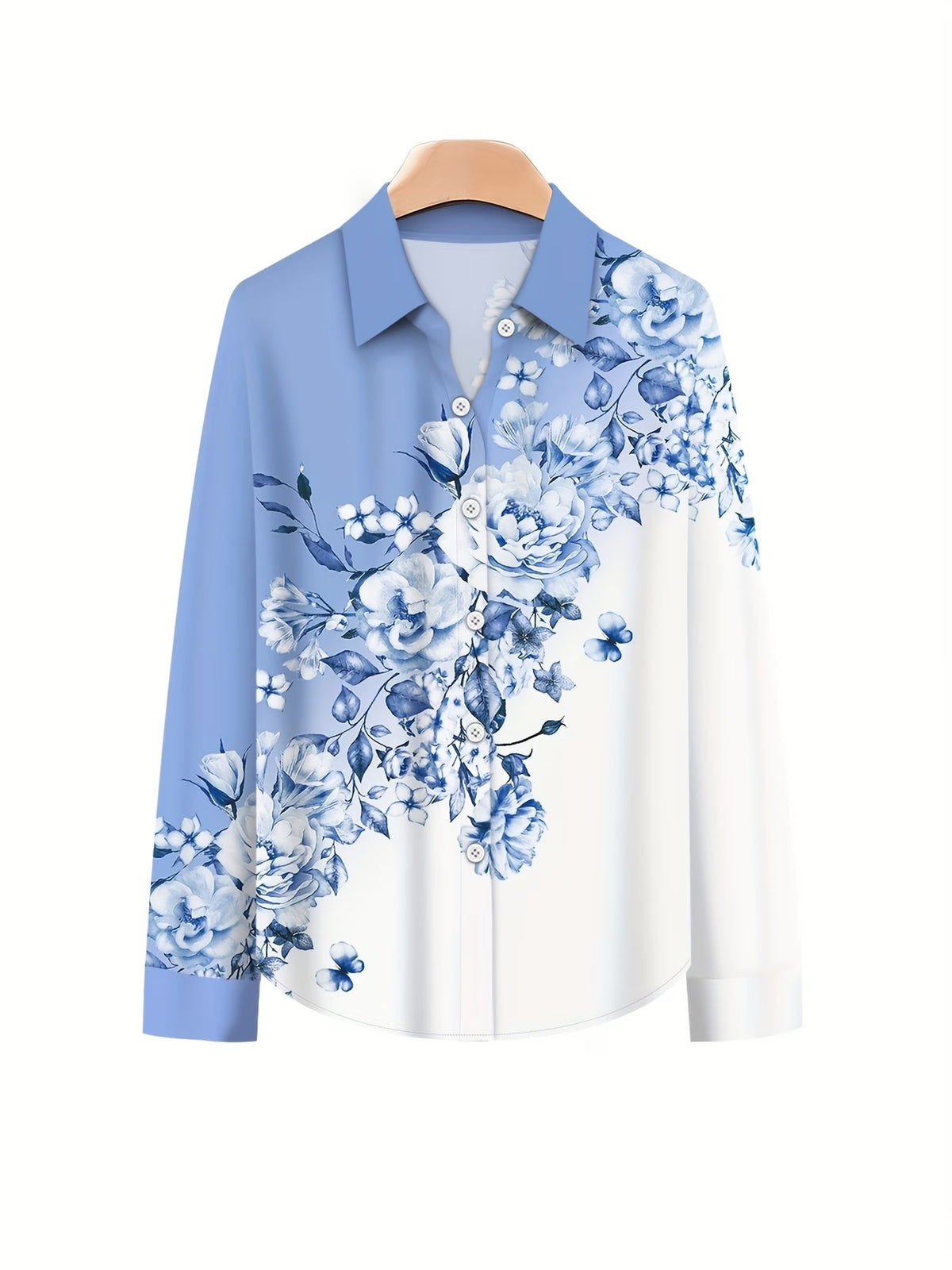 Women’s Lapel Blouse & Loose-Fit Pants 2-Piece Set