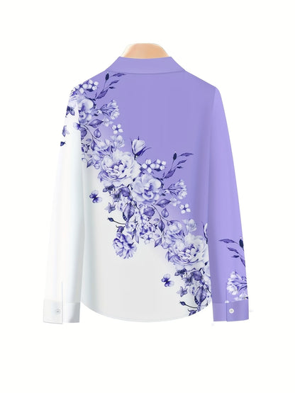 Women’s Lapel Blouse & Loose-Fit Pants 2-Piece Set