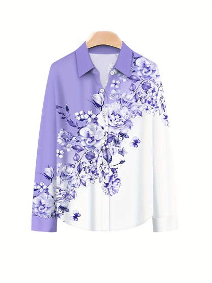 Women’s Lapel Blouse & Loose-Fit Pants 2-Piece Set