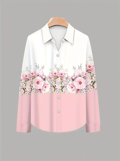 Women’s Lapel Blouse & Loose-Fit Pants 2-Piece Set