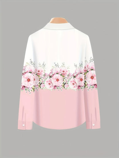 Women’s Lapel Blouse & Loose-Fit Pants 2-Piece Set
