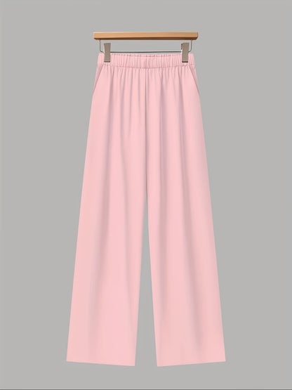 Women’s Lapel Blouse & Loose-Fit Pants 2-Piece Set