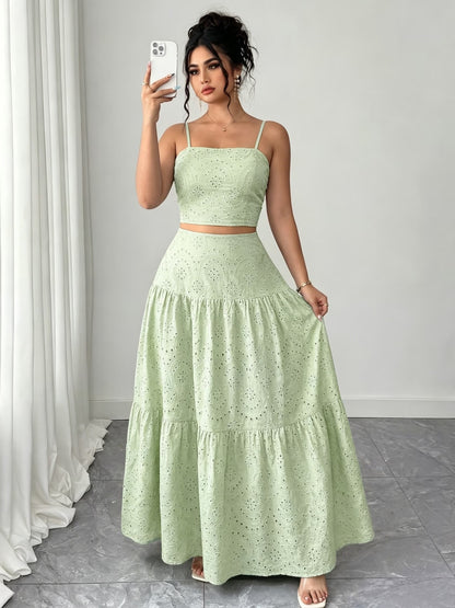 Women’s Boho Embroidered Maxi Dress with Layered Ruffle Hem