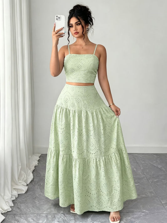 Women’s Boho Embroidered Maxi Dress with Layered Ruffle Hem