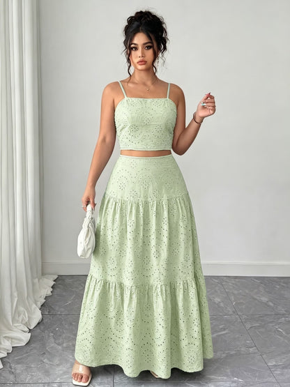 Women’s Boho Embroidered Maxi Dress with Layered Ruffle Hem