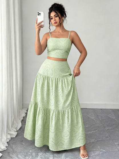 Women’s Boho Embroidered Maxi Dress with Layered Ruffle Hem