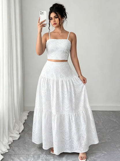 Women’s Boho Embroidered Maxi Dress with Layered Ruffle Hem