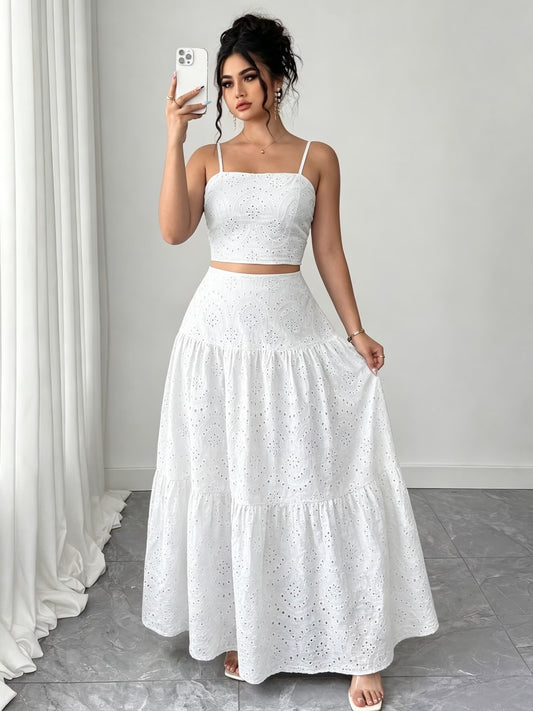 Women’s Boho Embroidered Maxi Dress with Layered Ruffle Hem