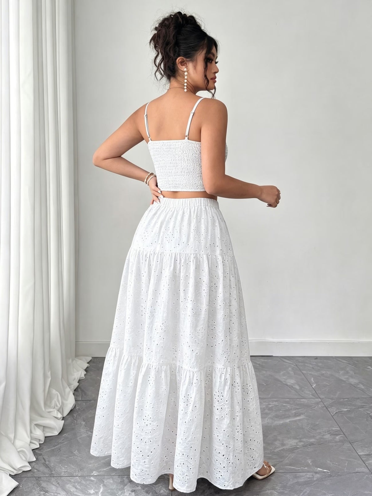 Women’s Boho Embroidered Maxi Dress with Layered Ruffle Hem