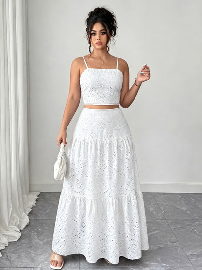 Women’s Boho Embroidered Maxi Dress with Layered Ruffle Hem