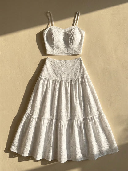 Women’s Boho Embroidered Maxi Dress with Layered Ruffle Hem