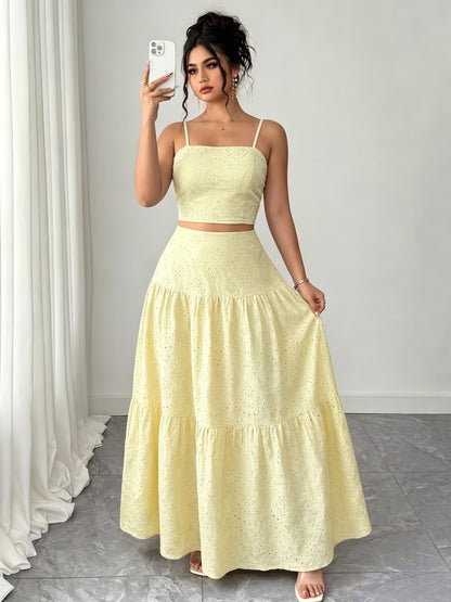 Women’s Boho Embroidered Maxi Dress with Layered Ruffle Hem