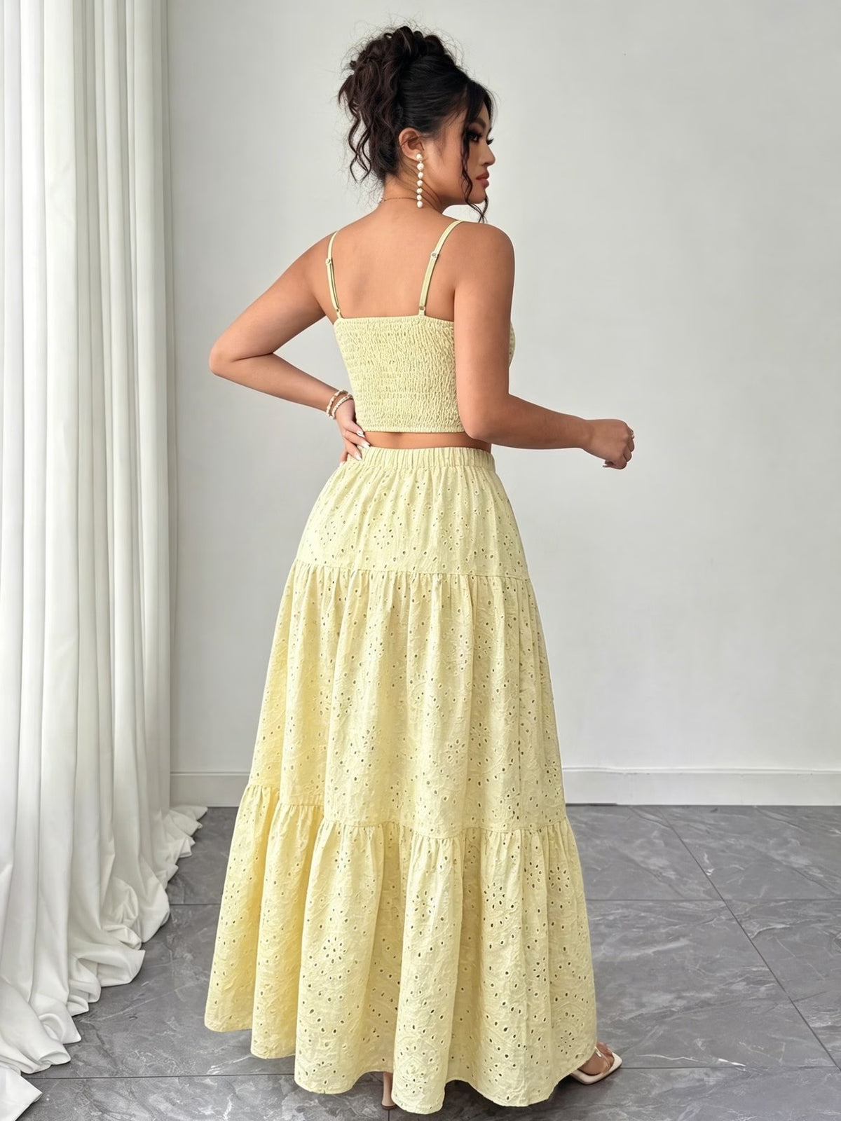 Women’s Boho Embroidered Maxi Dress with Layered Ruffle Hem
