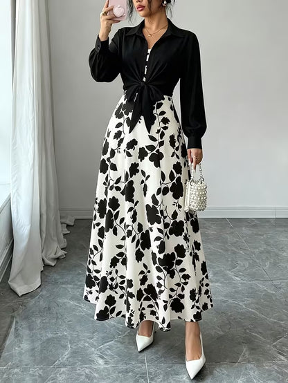 Women’s Elegant Long Sleeve Dress & Coat Set